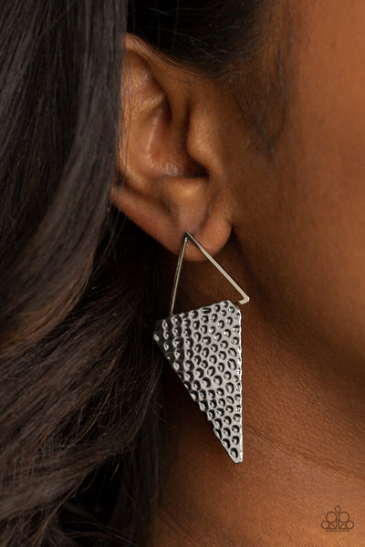 Paparazzi Have A Bite - Silver Post Earrings