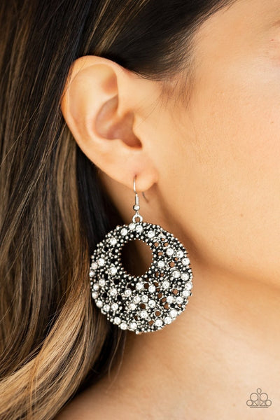 Paparazzi Starry Showcase - White Earrings