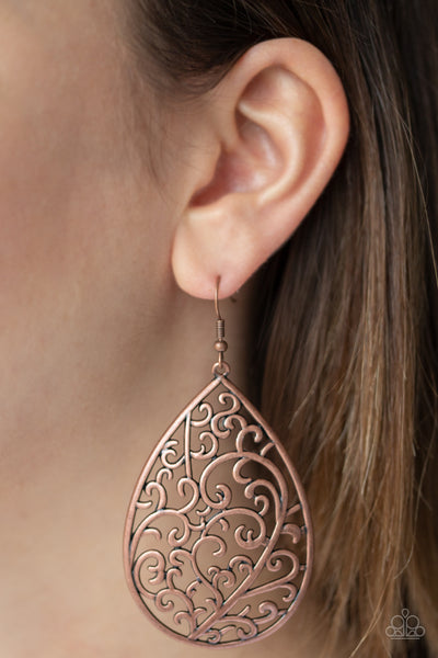 Paparazzi Grapevine Grandeur - Copper Earrings