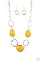 Paparazzi Haute Heirloom - Yellow Necklace