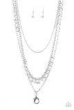 Paparazzi Pearl Pageant - Silver Lanyard Necklace