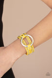 Paparazzi Studded Statement-Maker - Yellow Wrap Bracelet