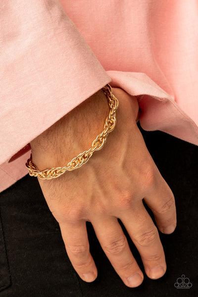 Paparazzi Executive Exclusive - Gold Men’s Bracelet
