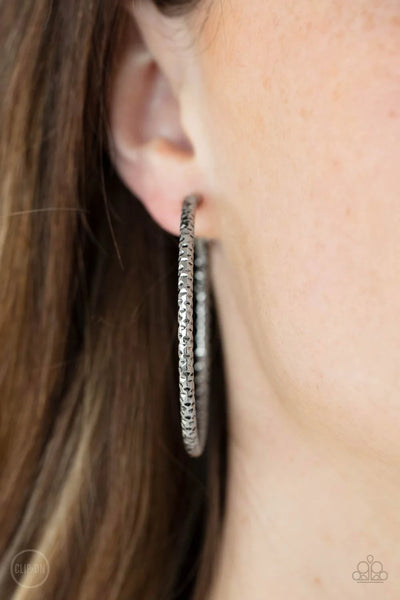 Paparazzi Subtly Sassy - Silver Clip-On Hoop Earrings