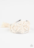 Paparazzi Macrame Mode - White Bracelet