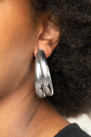 Paparazzi Colossal Curves - Silver Hoop Earrings