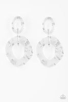 Paparazzi Confetti Congo - White Post Earrings