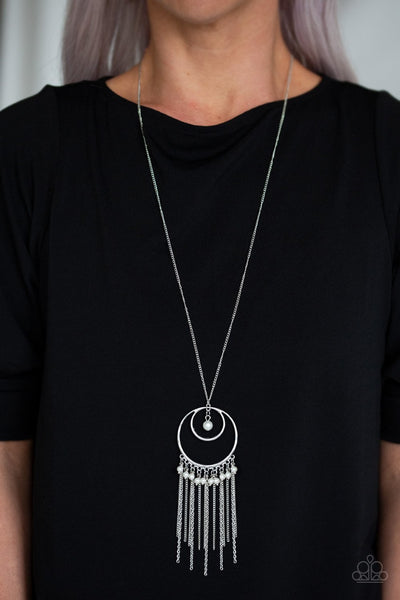 Paparazzi Out Of Bounds Shimmer - White Necklace