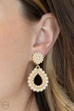 Paparazzi Discerning Droplets - Gold Clip-On Earrings