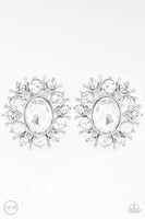 Paparazzi Serious Star Power - White Clip-On Earrings