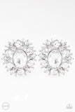 Paparazzi Serious Star Power - White Clip-On Earrings