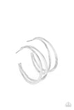 Paparazzi Rustic Curves - Silver Hoop Earrings