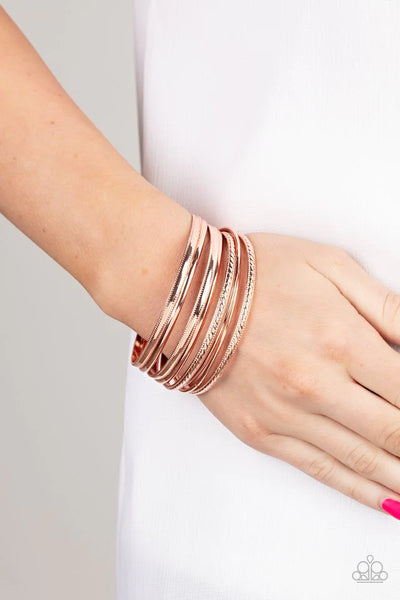 Paparazzi Stackable Shimmer - Copper Bracelets