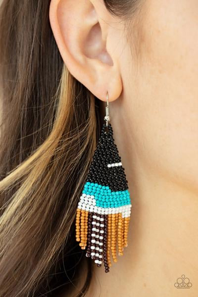 Paparazzi Summer Heat - Black Earrings