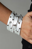 Paparazzi Go-Getter Glamorous - Silver Wrap Bracelet