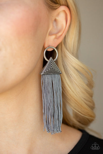 Paparazzi Oh My Giza - Silver Post Earrings