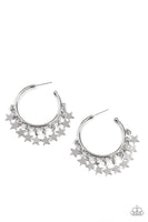 Paparazzi Happy Independence Day - Silver Hoop Earrings