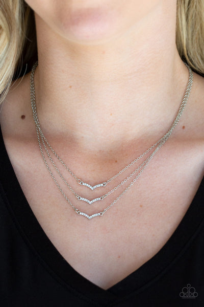 Paparazzi Pretty Petite - White Necklace
