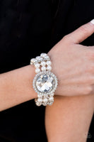 Paparazzi Speechless Sparkle - White Bracelet