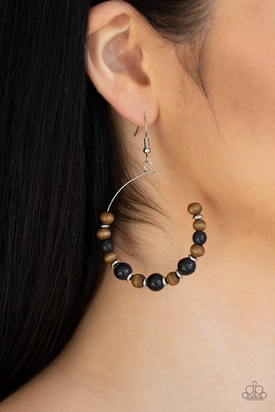Paparazzi Forestry Fashion – Black Earrings