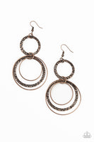 Paparazzi Eclipsed Edge - Copper Earrings