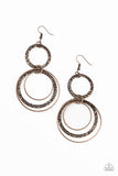 Paparazzi Eclipsed Edge - Copper Earrings