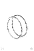 Paparazzi Subtly Sassy - Silver Clip-On Hoop Earrings