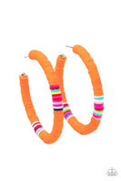 Paparazzi Colorfully Contagious - Orange Hoop Earrings