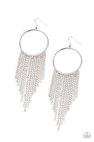 Paparazzi Streamlined Shimmer - White Earrings