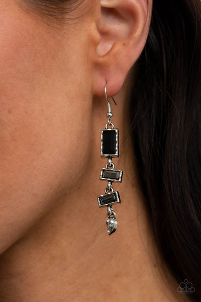 Paparazzi Modern Day Artifact - Black Earrings