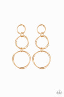 Paparazzi Three Ring Radiance - Gold Post Earrings