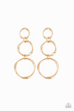 Paparazzi Three Ring Radiance - Gold Post Earrings