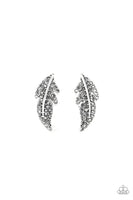 Paparazzi Feathered Fortune - Silver Post Earrings