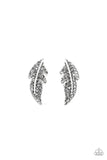 Paparazzi Feathered Fortune - Silver Post Earrings