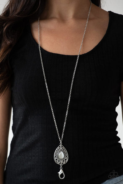 Paparazzi Modern Majesty - White Lanyard Necklace