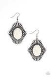 Paparazzi Easy as PIONEER - White Earrings