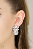 Paparazzi Celebrity Crowd - White Clip-On Earrings