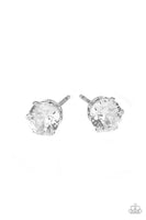 Paparazzi Delicately Dainty - White Post Earrings
