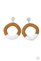 Paparazzi That's a WRAPAROUND - Brown Post Earrings