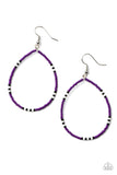 Paparazzi Keep Up The Good BEADWORK - Purple Earrings