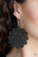 Paparazzi Coachella Cabaret - Black Wood Earrings