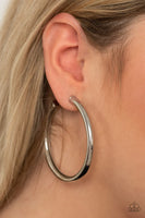 Paparazzi Curve Ball - Silver Hoop Earrings