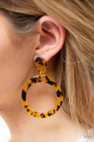Paparazzi Fish Out Of Water - Yellow Post Earrings