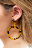 Paparazzi Fish Out Of Water - Yellow Post Earrings