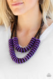 Paparazzi Dominican Disco - Purple Wood Necklace