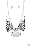 Paparazzi HAUTE Plates - Silver Necklace