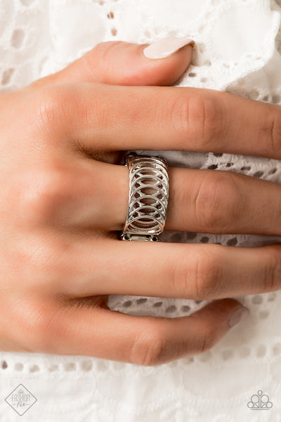 Paparazzi Here We VERTIGO- Silver Ring