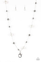 Paparazzi Eloquently Eloquent - White Lanyard Necklace