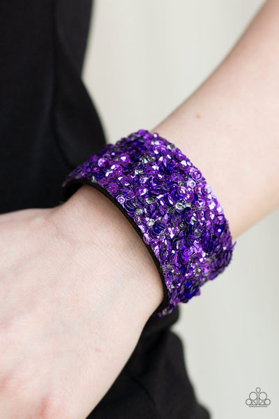 Paparazzi Starry Sequins - Purple Wrap Bracelet
