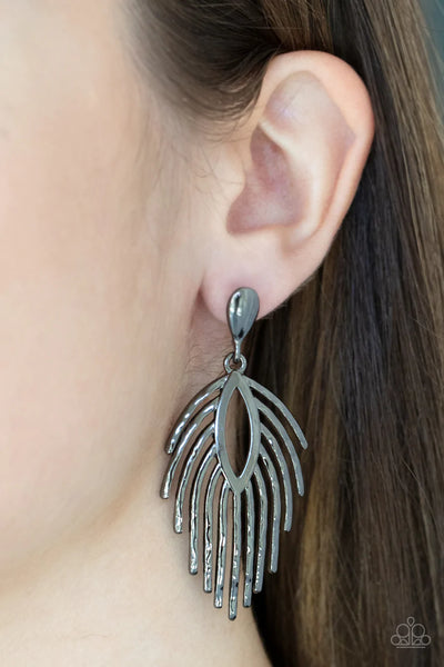 Paparazzi Metro Safari - Black Post Earrings